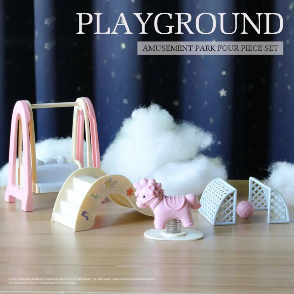 Dollhouse Miniature Furniture DIY Toy Set Forest Family Boys Girls Pretend Play Furniture Toys Living Room Kitchen Doll House