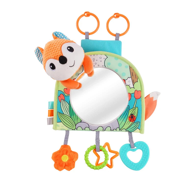 Baby Car Seat Toys Mirror Infant Activity Center for Car Seat Crib Stroller Rear Facing Car Seat Toy Hanging Toys for Baby 0 12M