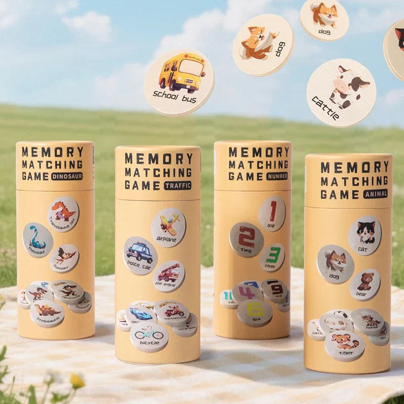 Wooden Memory Match Stick Chess Game Board Colorful Puzzles Montessori Educational Toy for Children Cognitive Learning