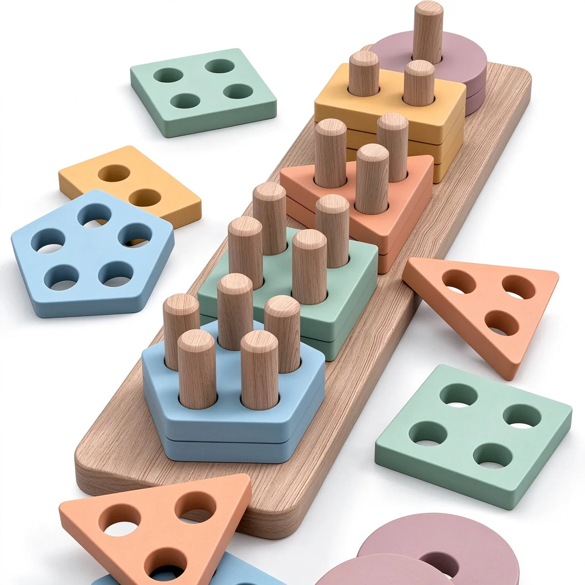 Montessori Toys For 18+ Months Old - Toddlers Wooden Sorting And Stacking Toys For Baby Boys And Girls,Preschool Kids Wood Gifts