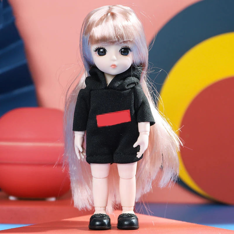 Doll For Girl Toy BJD Mini Doll 13 Movable Joint Baby 3D Big Eyes Beautiful DIY Toy Doll With Clothes Dress Up 1/12 Fashion Doll