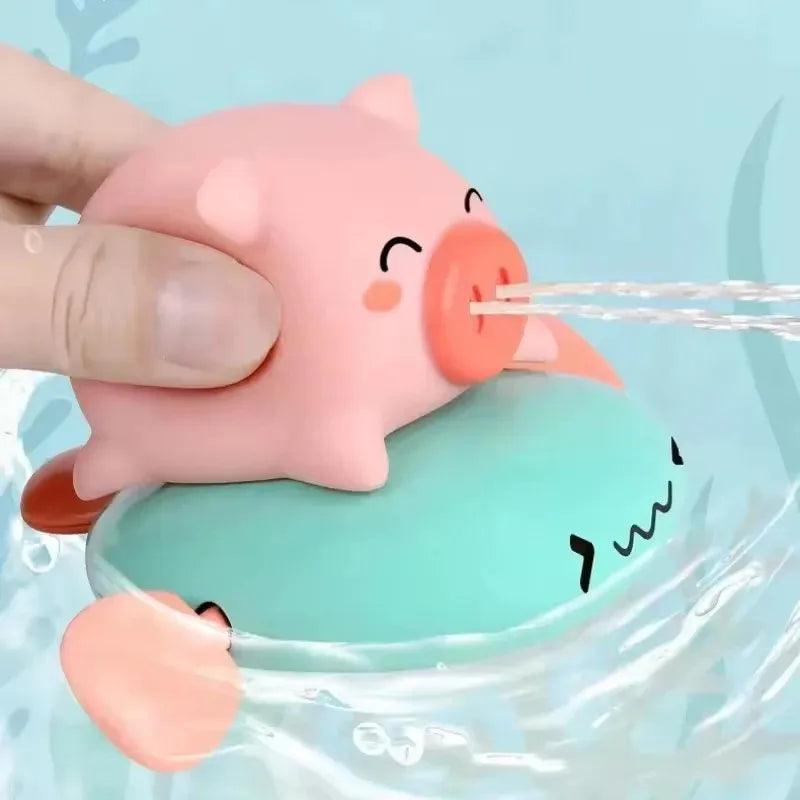 Wind-Up Swimming Toy, Pull String Baby Bath Toy,  Whale Dinosaur Pool Water Play, Infant Bathtub Fun, Educational Water Toy