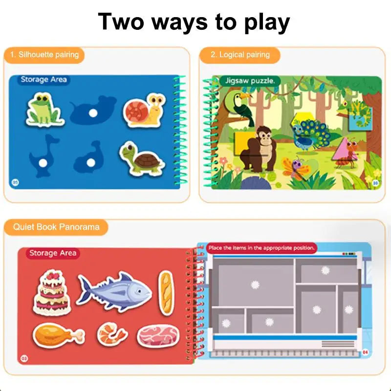 4 Engaging Cartoon Themed Kids Busy Book Ideal for Travel DIY Sticker Fun