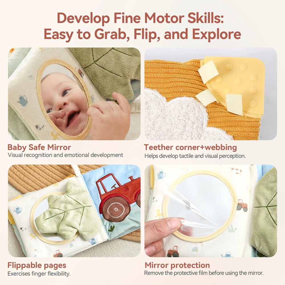 Baby Educational Cloth Book Toy Cute Little Lamb Soothing Cognitive Early Learning Book Newborn Enlightenment Essentials