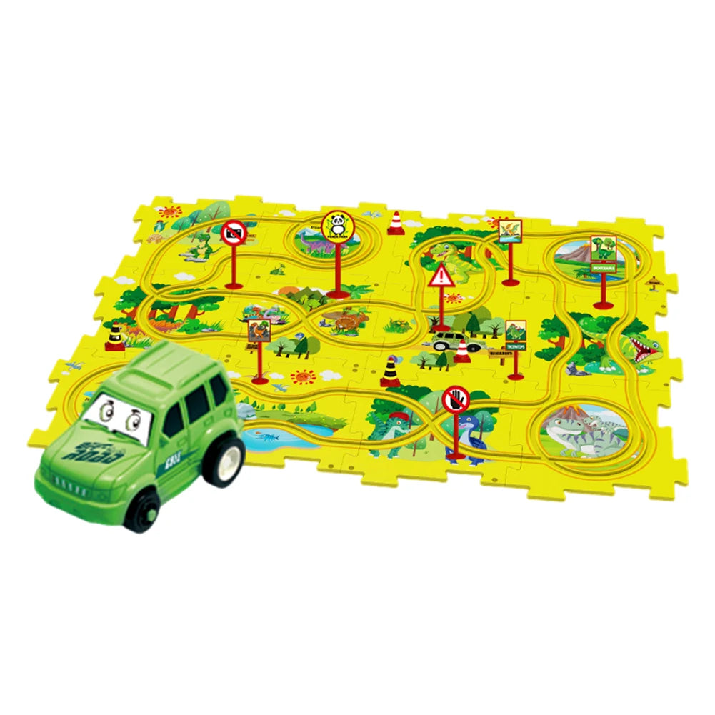 Montessori Toys DIY Assembling Electric Trolley Rail Car Building Toys Early Education Hand Eye Coordination for Kids Children