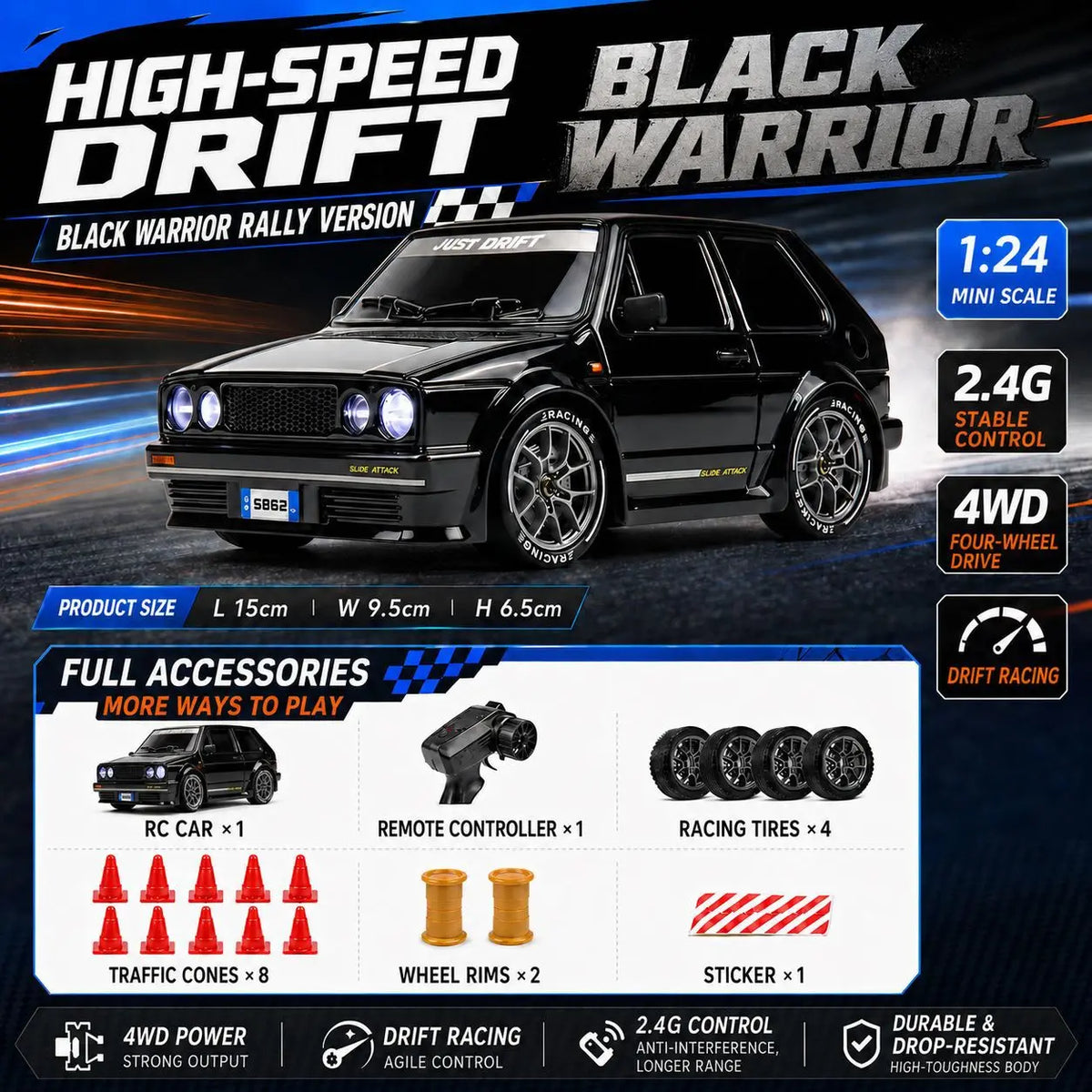 New Creative Mini Drift Car Simulation 1:24 Dinosaur Coating Sports Car Model Trendy Ornament Lighting 4WD Drift Car