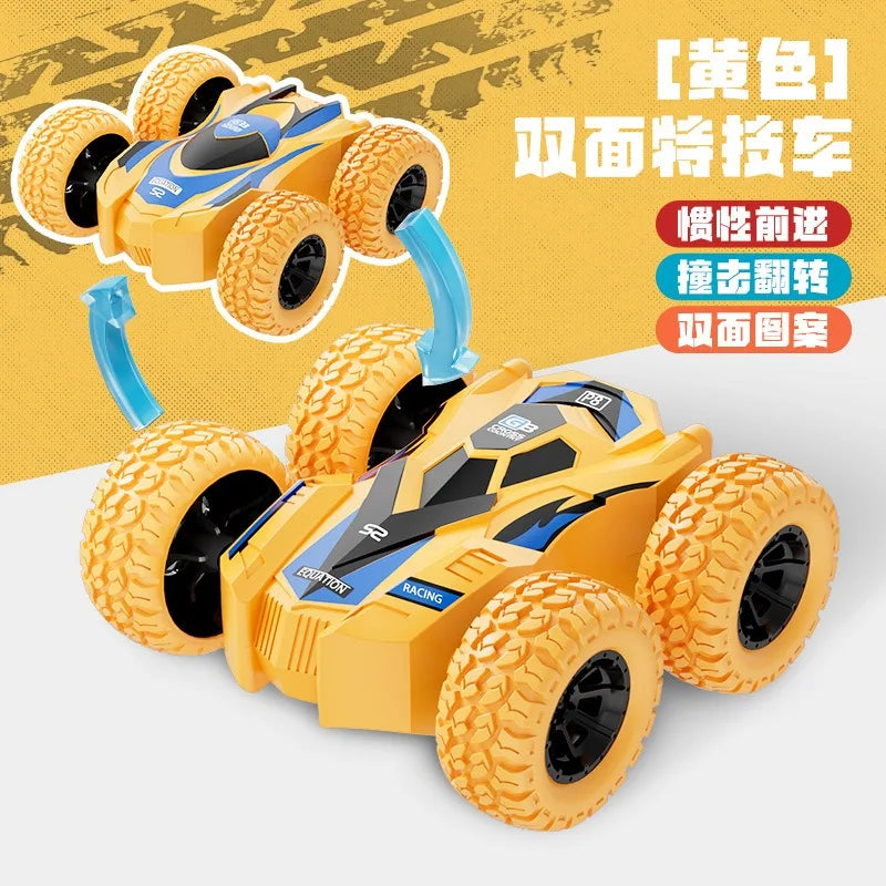 New children's four-wheel drive double-sided inertial car stunt tumbling model boy toy car toys, children's birthday gifts