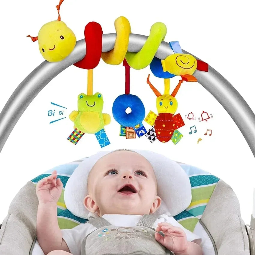 Baby Crib Hanging Rattles Toys Car Seat Toy Soft Mobiles Stroller Crib Cot Spiral Toy Pram Hanging Dolls for Baby Newborn Gift