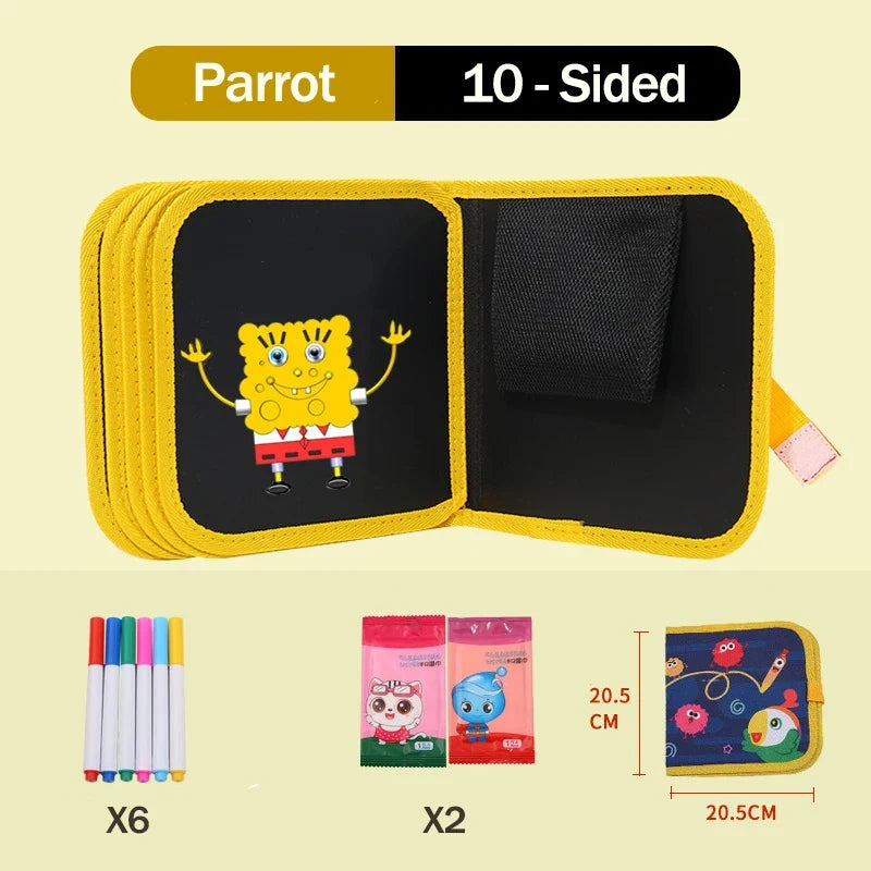 Toddlers Erasable Doodle Book Reusable Drawing Pads Coloring Doodle Book Watercolor Kids Montessori Educational Toy Gift