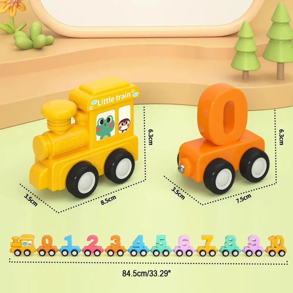Montessori Educational Toy Train Set Wooden Magnetic Number Train Toys Early Cognition Learning Teaching Sets For Toddlers