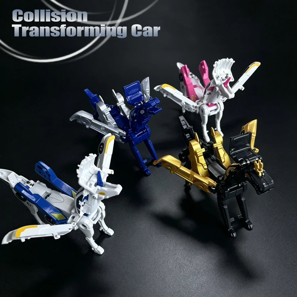 2-in-1 Crash & Transform Car Toy - Two Cars Automatically Transform Into a Cool Robot After Colliding, No Battery Required, 2pcs