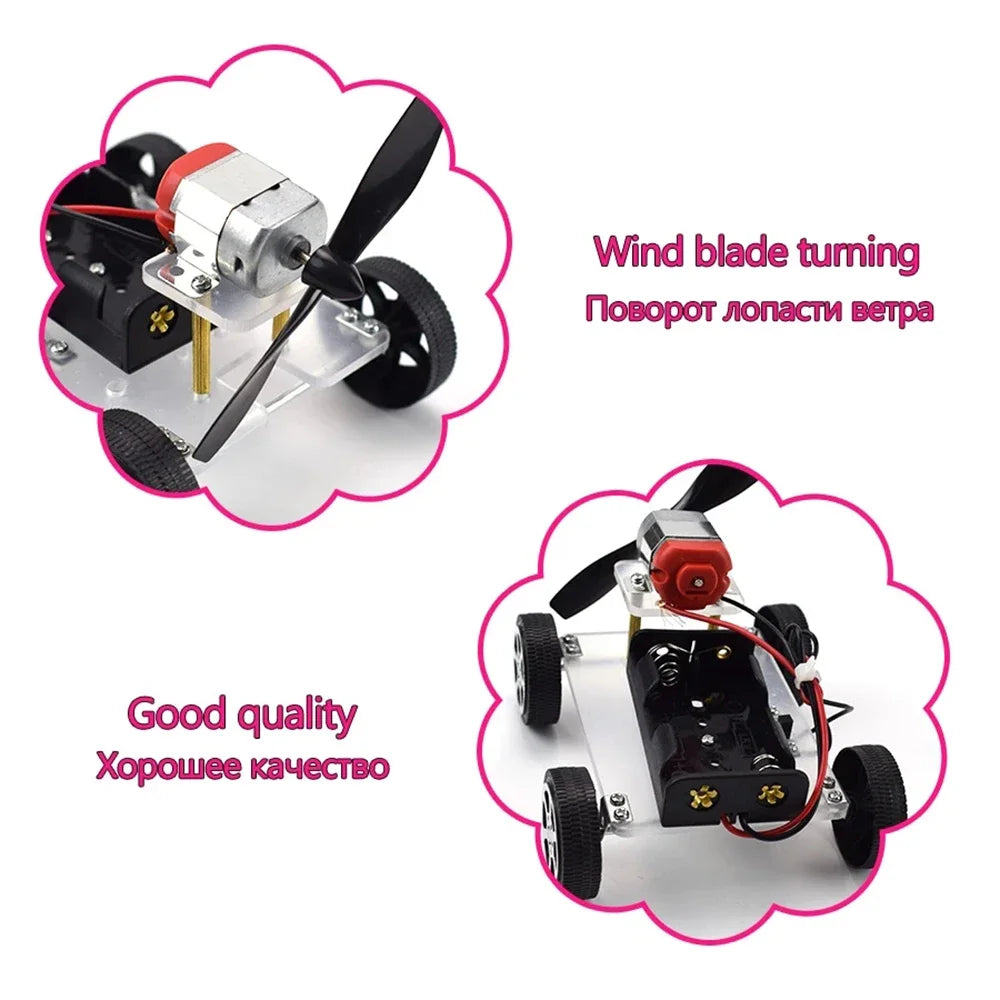 DIY Wind Power Car Electronic Kit Technology Science Toys Educational Kits for Children Experiment Creative Invention School Toy