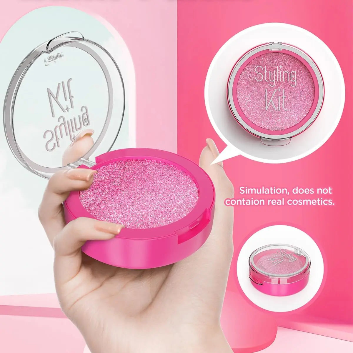 Child Girl Makeup Career Role Play Toys Play Makeup Toys Simulated Pretend Play Cosmetics Lipstick Powder Blusher Sets for Kids