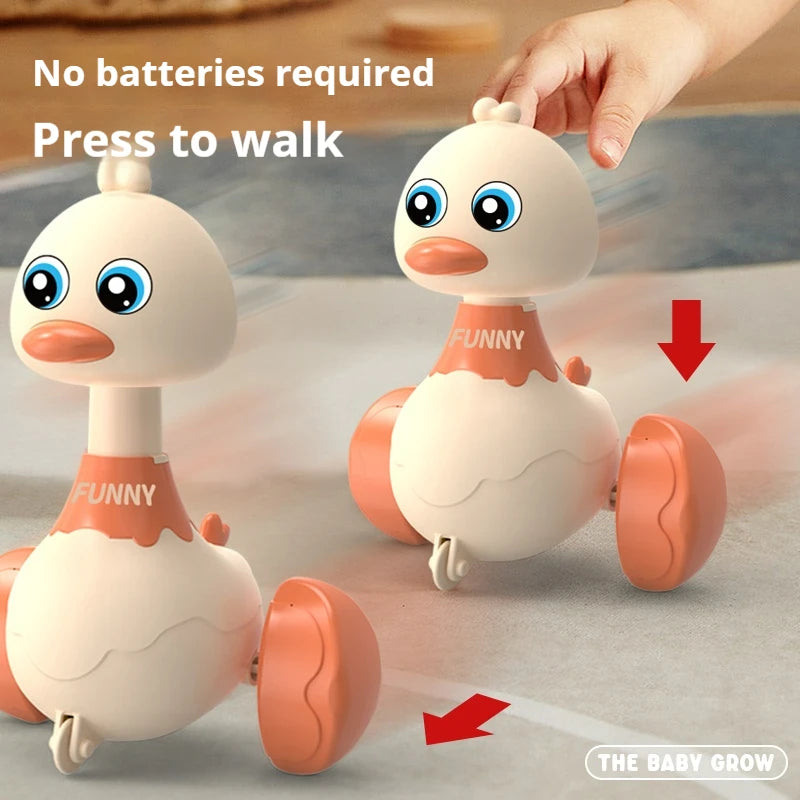 Baby Toy Cartoon Swing Duck Toy Press Vehicles Glide Animal Inertia Pull Back Cars Early Educational Crawling Toy Toddlers Gifts