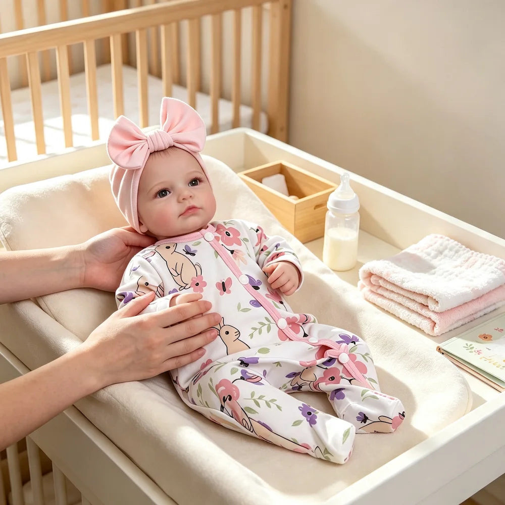 2 Options 20 Inch LouLou Open Blue Eyes Reborn Baby Dolls Realistic Newborn Baby Doll For Pretend Play & Collection Gift