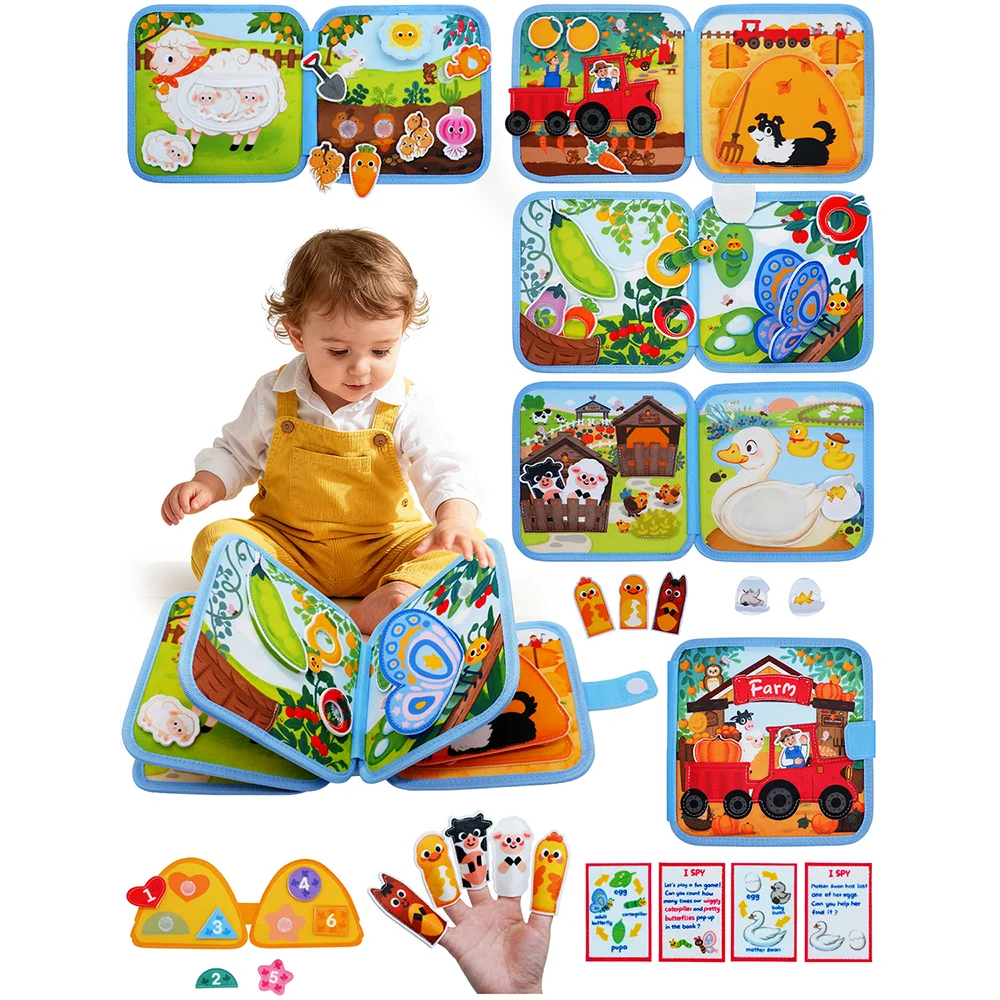 Montessori Toy Busy Board Giraffe Busy Book Preschool Learning Educational Quiet Book Sensory Travel Toy for Baby 3 4 5 6 Ages