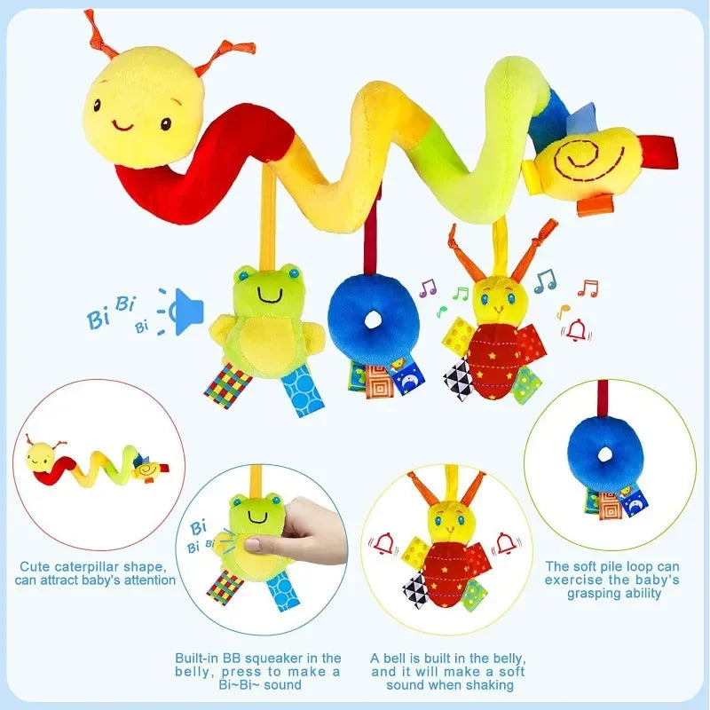Soft Infant Crib Bed Stroller Toy Spiral Baby Toy for Newborn Gift Car Seat Educational Rattles Baby Towel Bebe Toys 0-12 Months