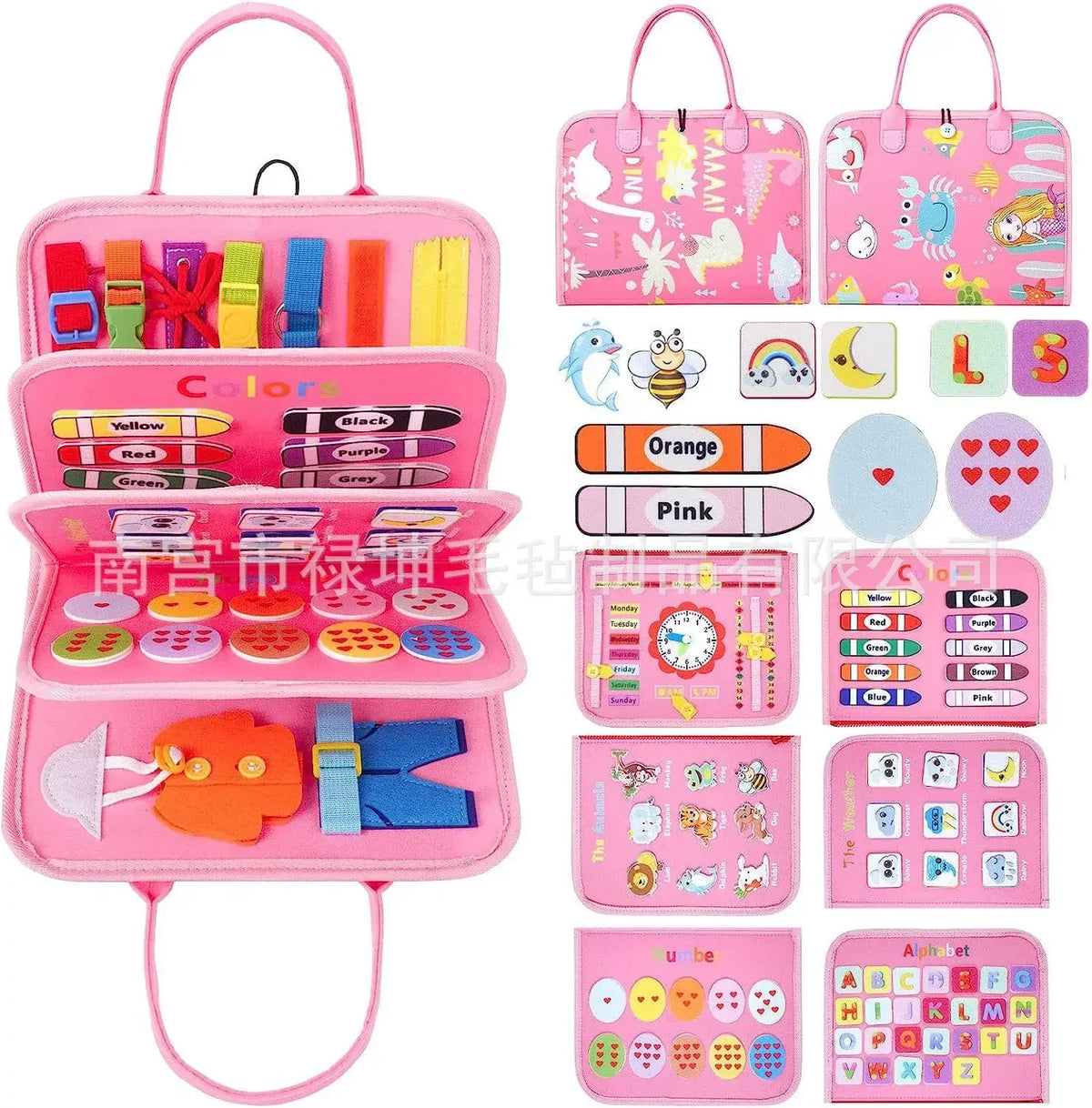 New Montessori Kids Travel Toy Felt Activity Quiet Books Busy Board Activity Educational Sensory Learning Book for Kids Gifts