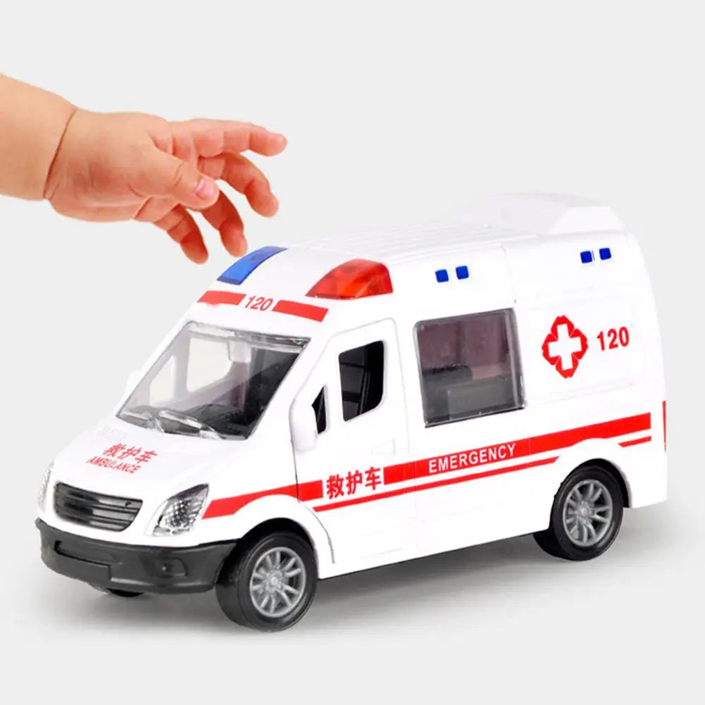 Children's Inertia Pull Back Car Toy Simulation Ambulance Model Car Toys Collection Gifts Toys for Boys