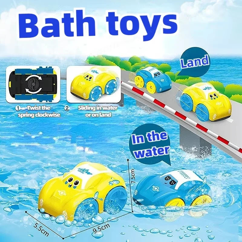 Baby Bath Toys Amphibious Cars Amphibious Floating Car Toy Kid Bathing Cartoon Swimming Water Outdoor Playing Toy for Kids Gifts