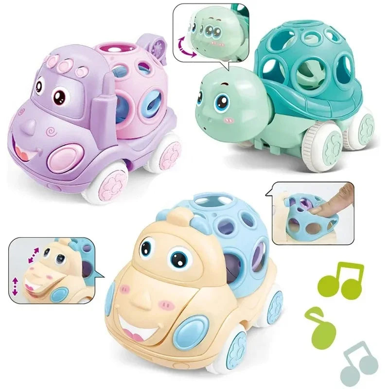 Baby Car Toys Press Gear Car Children's Toy Car Cute Pull Back Inertial Car Toy for Toddler Puzzle Animals Car Gift for Children