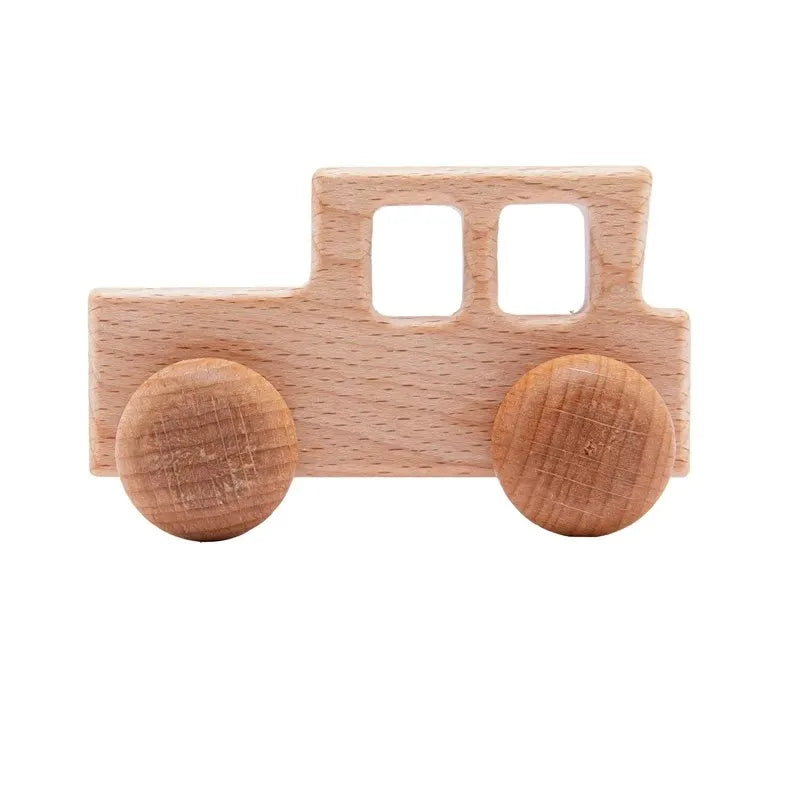Baby Wooden Baby Toys NO Bpa  Cartoon Car Bus Montessori Toys Hand-pushed Wooden Handmade Carts Baby Room Decoration Baby Gift
