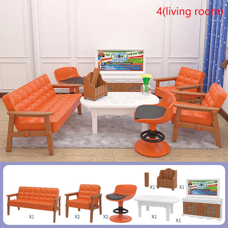 1 Set Dollhouse Furniture Miniature Toy For Dolls Kids Children House Play Toy Mini Furniture Doll Toys Boys Girls Gifts