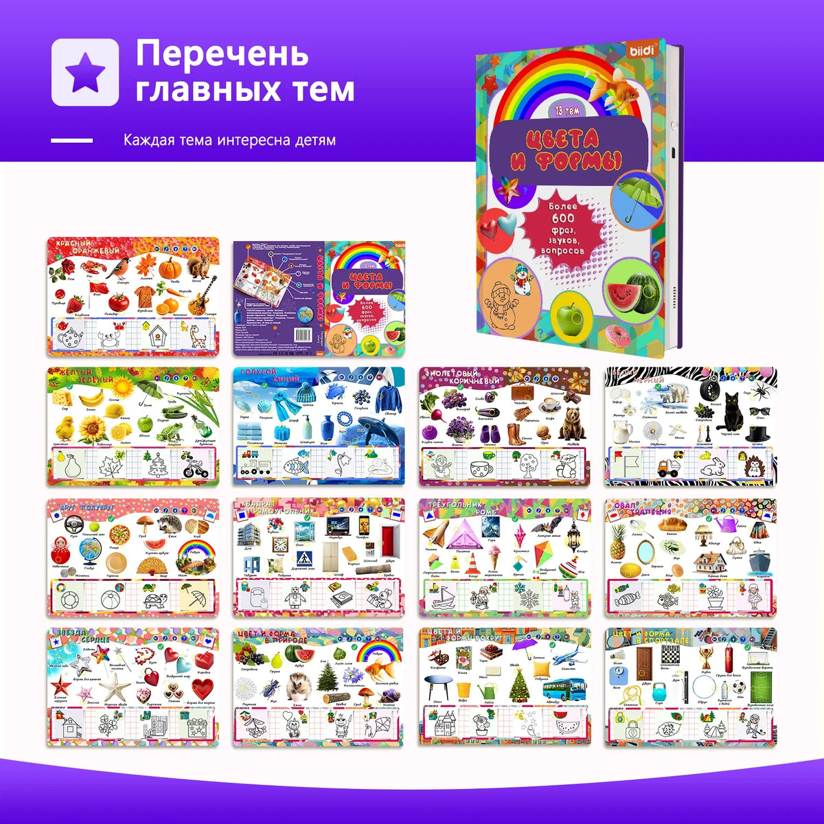 Biidi Educational Montessori Toy For Children Sound Book Preschool Kid Book in Russian Interactive Voice Reading Electronic Book
