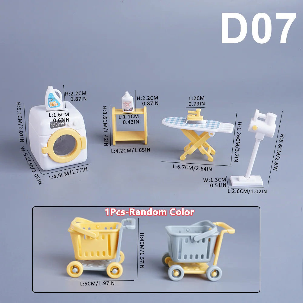 1:12 Miniature Furniture Forest Family Kitchen Toy Dining Table Dollhouse Accessories Bathroom Pretend Play For Girl Gifts Toys