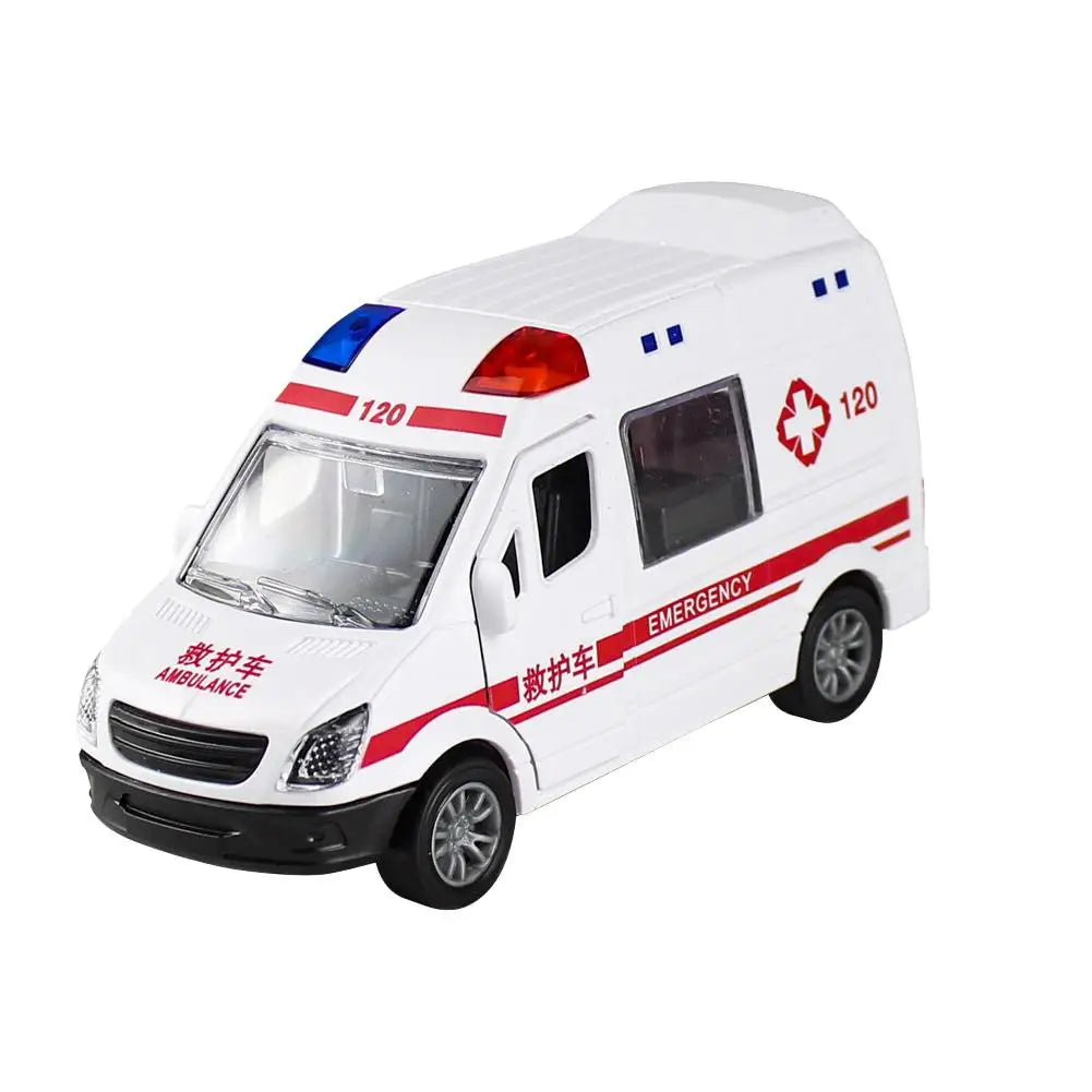 Children's Inertia Pull Back Car Toy Simulation Ambulance Model Car Toys Collection Gifts Toys for Boys