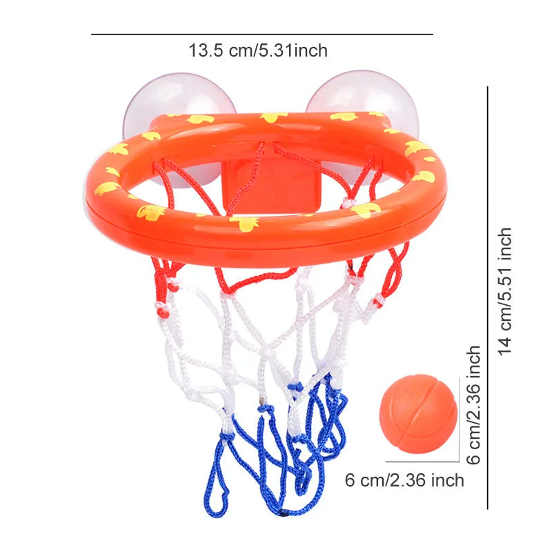 Baby Bath Toy Children Water Play Toys Set Bathroom Bathtub Suction Cup Shooting Basketball Hoop with 3 Balls Bath Toys for Kids