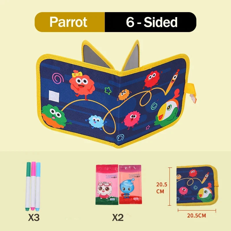 Toddlers Erasable Doodle Book Reusable Drawing Pads Coloring Doodle Book Watercolor Kids Montessori Educational Toy Gift