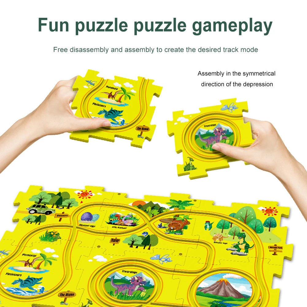 Montessori Toys DIY Assembling Electric Trolley Rail Car Building Toys Early Education Hand Eye Coordination for Kids Children
