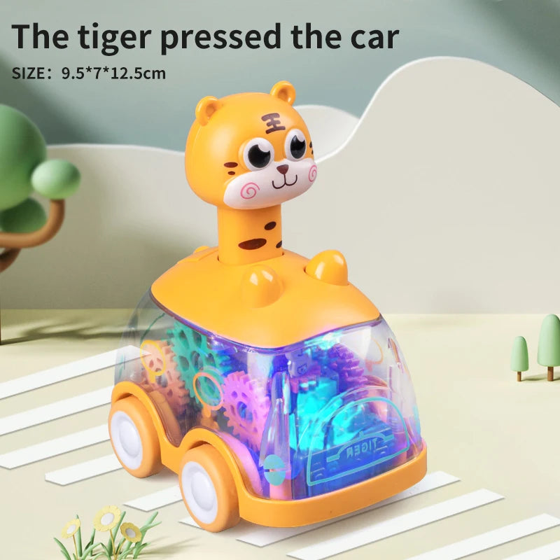 Baby Car Toys Press Gear Car Children's Toy Car Cute Pull Back Inertial Car Toy for Toddler Puzzle Animals Car Gift for Children