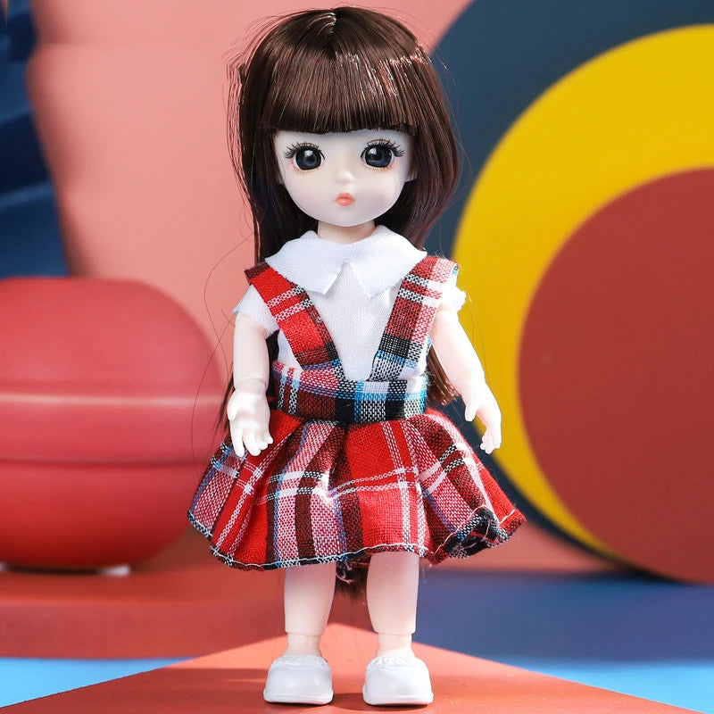 Doll For Girl Toy BJD Mini Doll 13 Movable Joint Baby 3D Big Eyes Beautiful DIY Toy Doll With Clothes Dress Up 1/12 Fashion Doll