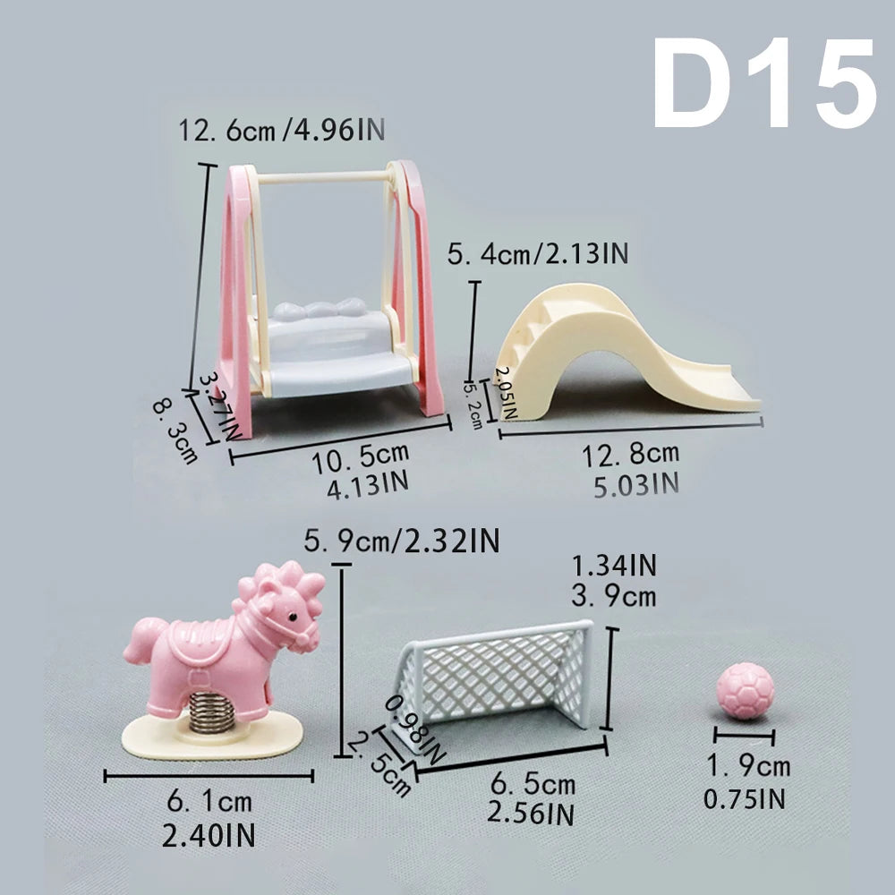 1:12 Miniature Furniture Forest Family Kitchen Toy Dining Table Dollhouse Accessories Bathroom Pretend Play For Girl Gifts Toys