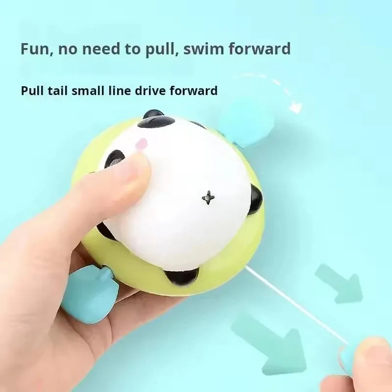Wind-Up Swimming Toy, Pull String Baby Bath Toy,  Whale Dinosaur Pool Water Play, Infant Bathtub Fun, Educational Water Toy