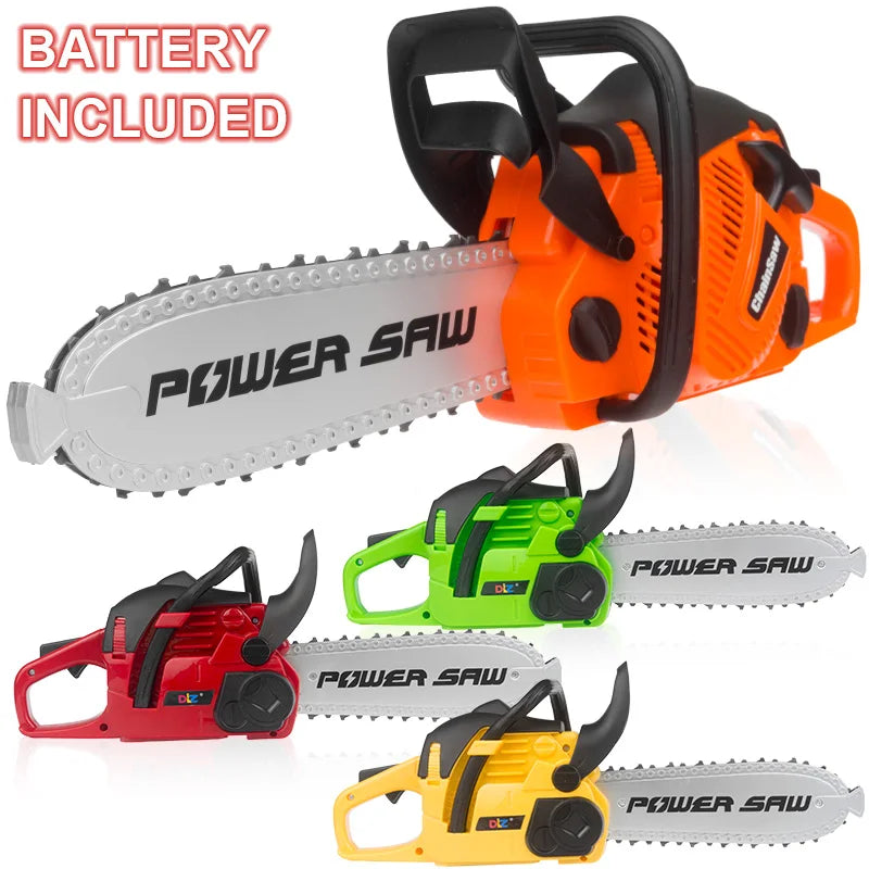 Toy Chainsaw Kids Toy Tools for Children Tools Electric Power Chainsaws for Tool Bench Boys Gift Pretend Play Saw with Sound