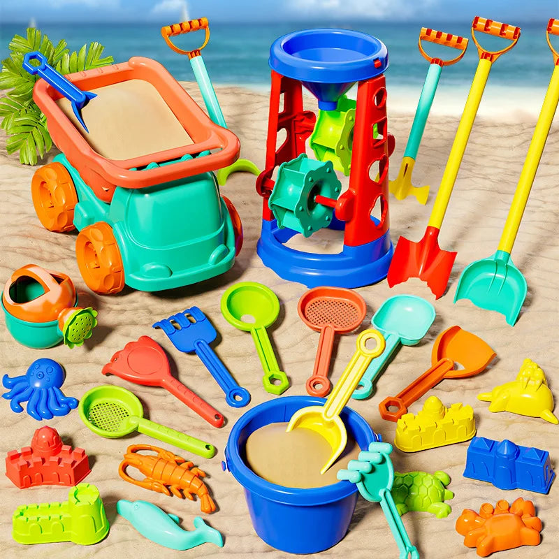 Children's Sand Playing Tools Beach Toys Set Outdoor Indoor Seaside Sandbox Shovels Sand-Digging Tools Carts Buckets Kit Boy Toy