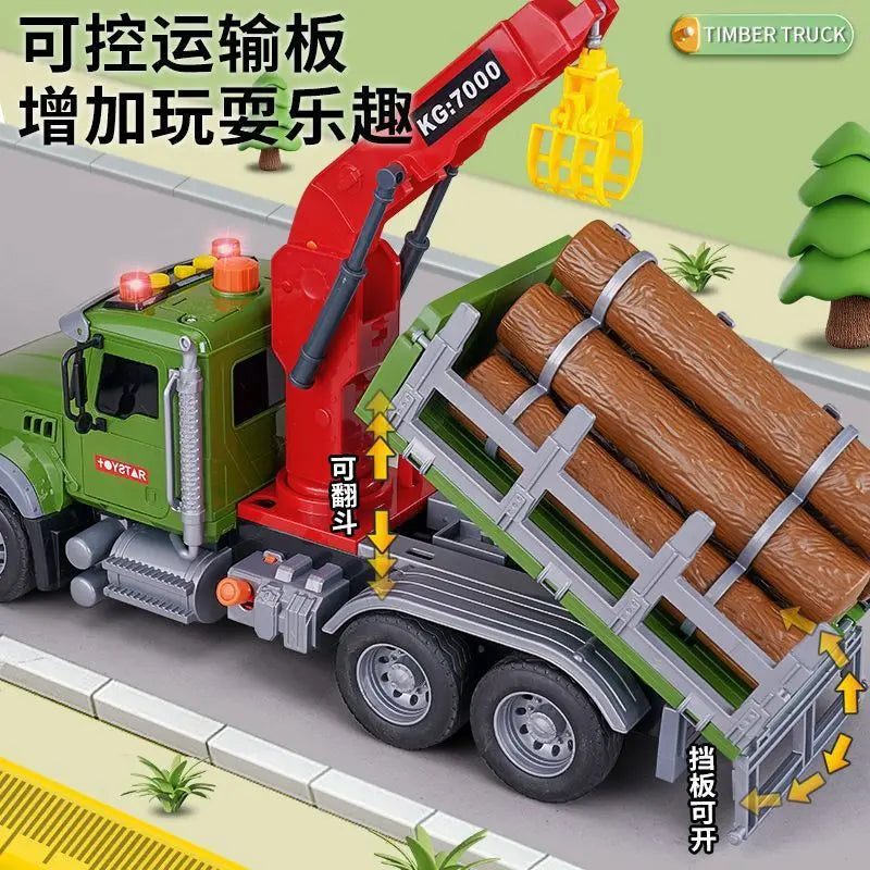 B456 Boy's Toy Car A super-large Wood Transport Vehicle Model Toy ABS Material Engineering Vehicle