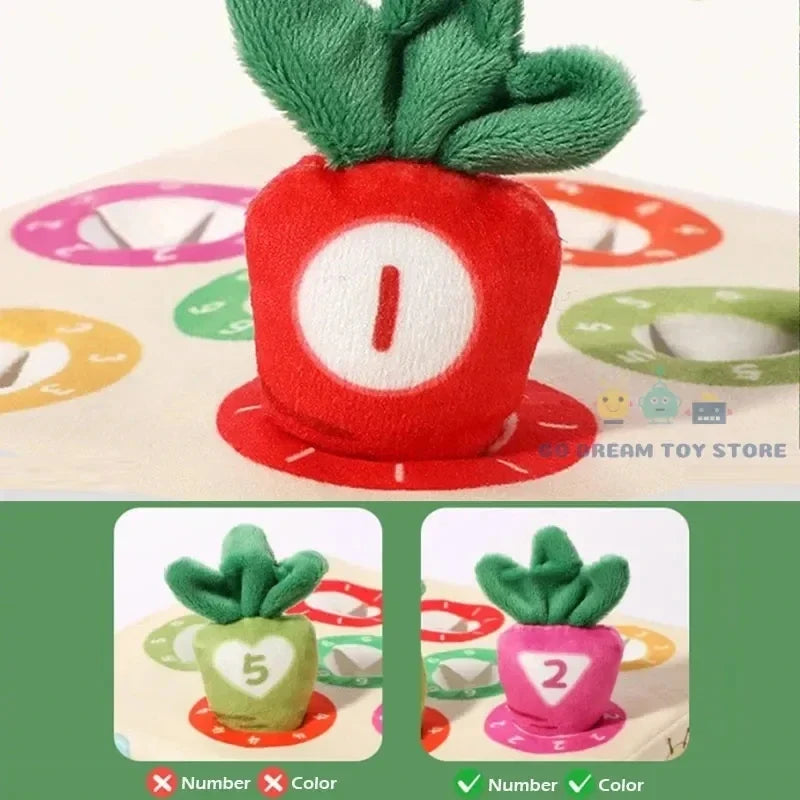 Baby Montessori Toy  Carrot Harvest Game Pull Turnip Toddler Motor Skills Training Color Learning Educational Toys For Children