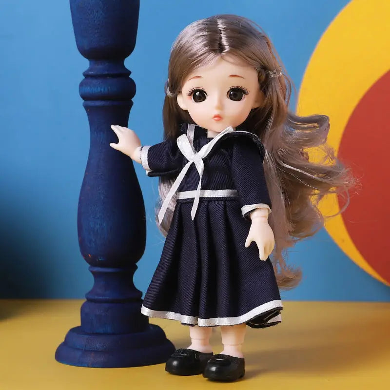 Doll For Girl Toy BJD Mini Doll 13 Movable Joint Baby 3D Big Eyes Beautiful DIY Toy Doll With Clothes Dress Up 1/12 Fashion Doll