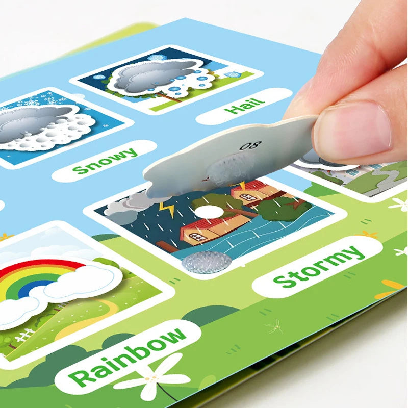 Montessori Busy Book My First Quiet Book Paste Early Learning Education Toy Children Toy Matching Game for Baby 3 4 5 Years