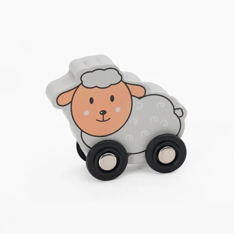 Wooden Car Toys for Toddler Push and Go Vehicle Christmas Birthday Gift for Kids Compatible with All Major Brands Wooden Track