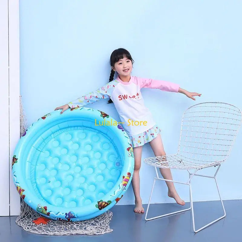 Y4QA 1 Set Baby Infants Inflatable Swimming Pool Kids Round Safety Swim Pool Foldable