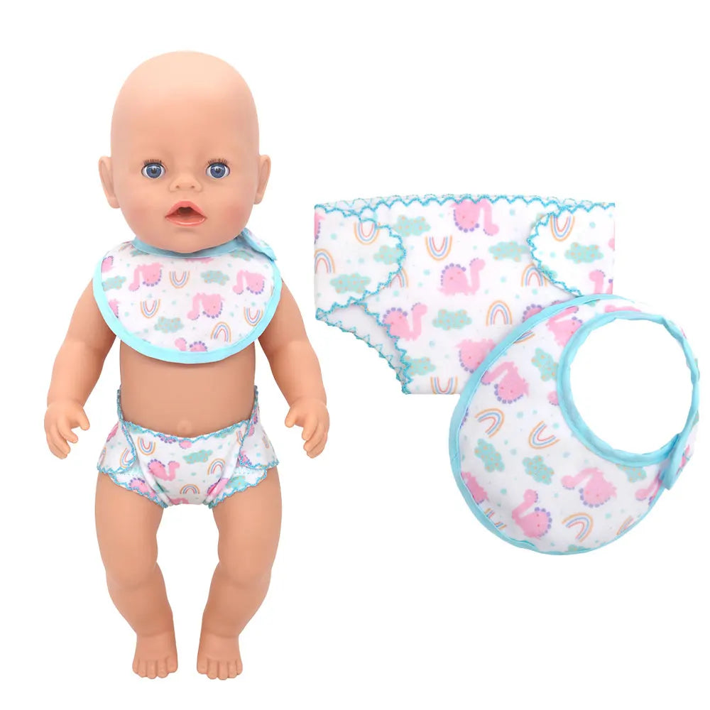 2023 New Drool towel set  For 17 Inch Baby Doll 43cm Doll Clothes, Doll Accessories.