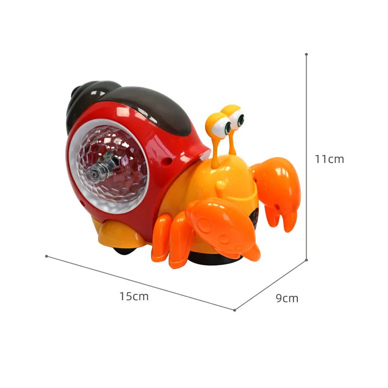 Children Electronic Toy Crawling Crab Walking Dancing Pets Robo Hermit Crab Snail Glowing with Music Light Baby Toddler Toy Gift