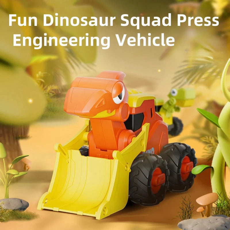 Children's Dinosaur Press Toy Engineering Car Inertial Walking Power Returning Car Baby Puzzle Boy Toy Car