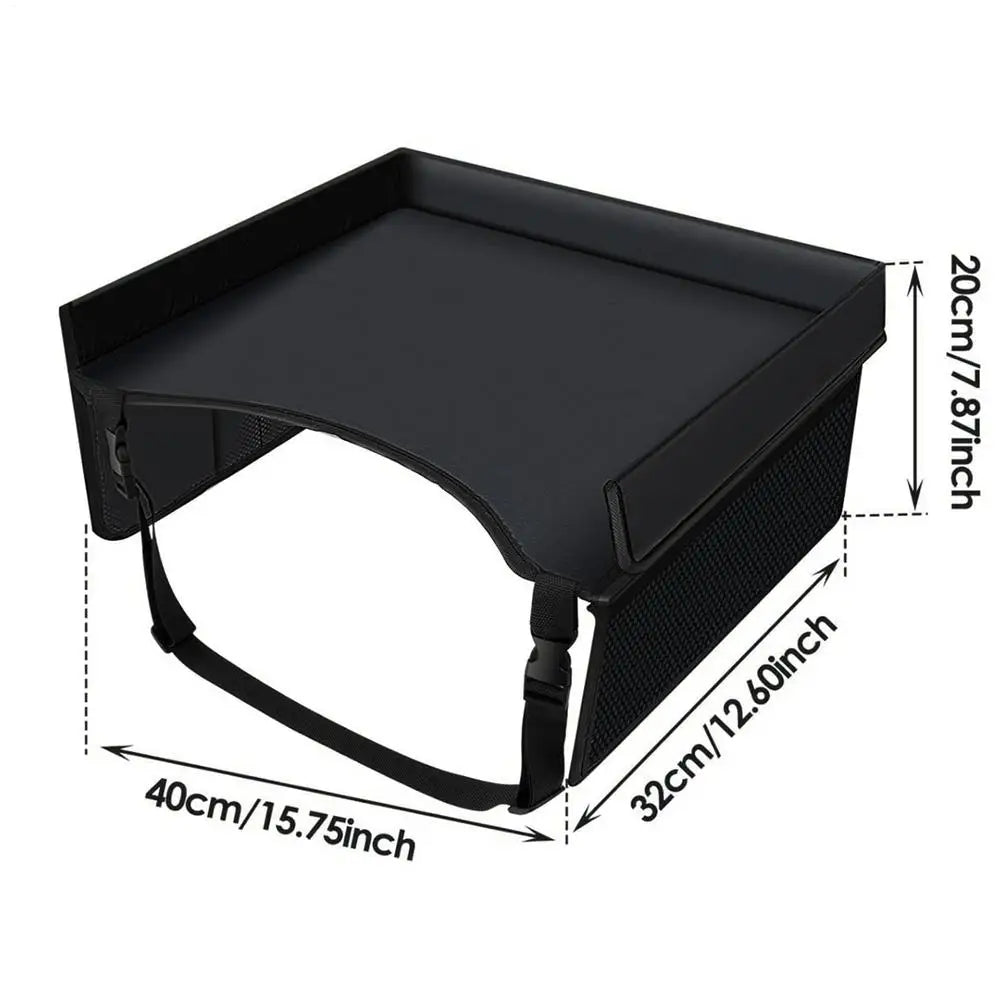 Car Seat Travel Tray Safety Seat Play Table Organizer Storage Snacks Toys Cup Holder Waterproof For Baby Children Kids Stroller