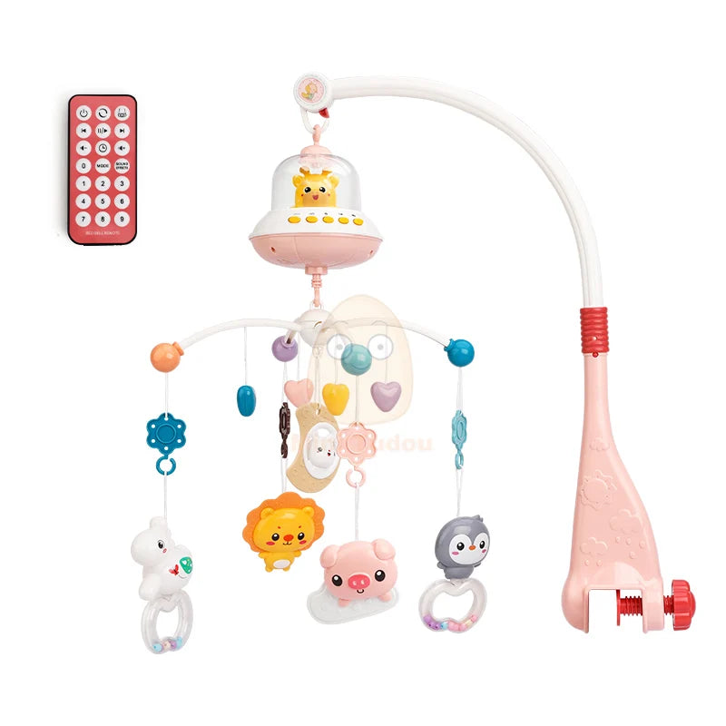 Baby Crib Mobile Rattle Toy For 0-12 Months Infant  Rotating Musical Projector Night Light Bed Bell Educational For Newborn Gift